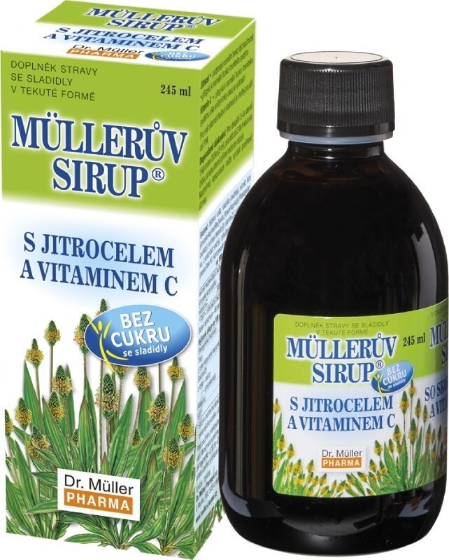 Müllerův sirup s jitrocelem bez cukru 245ml