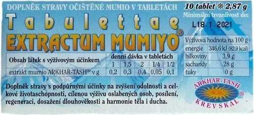 Mumiyo tabulettae extractum Dr.DROZEN 2.87g=10tbl