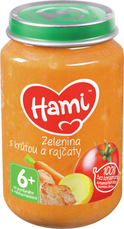 NUTRICIA Hami Zelenina s krůtou a rajčaty 6+ 200 g