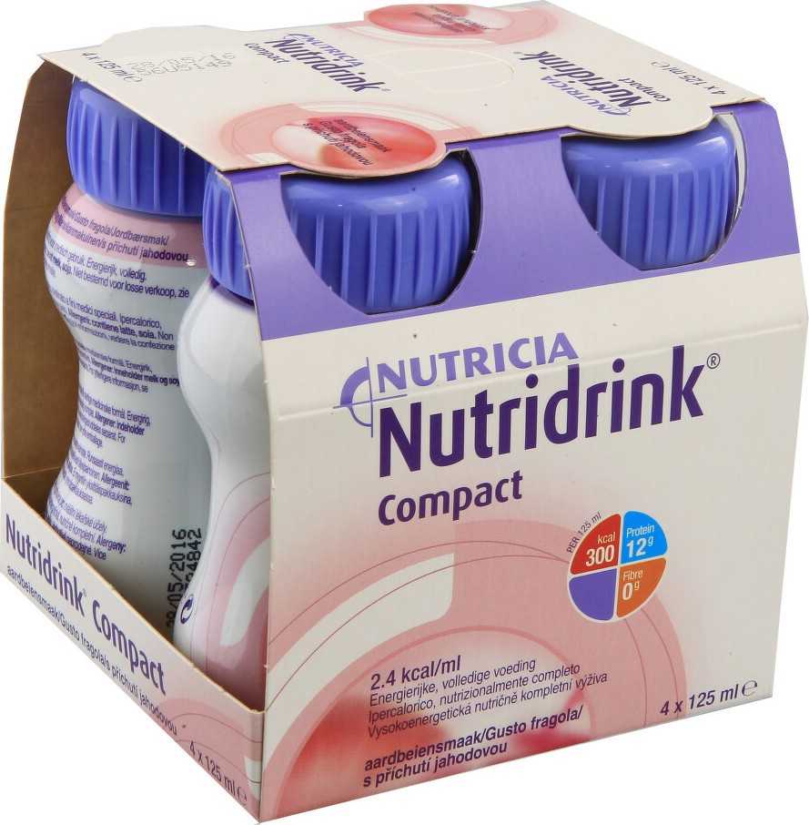 NUTRIDRINK COMPACT S PŘÍCHUTÍ JAHODOVOU perorální roztok 4X125ML