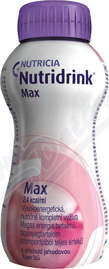 NUTRIDRINK MAX S PŘÍCHUTÍ JAHODOVOU perorální roztok 4X300ML