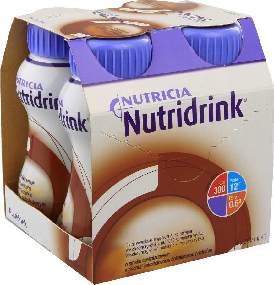 NUTRIDRINK S PŘÍCHUTÍ ČOKOLÁDOVOU perorální roztok 4X200ML