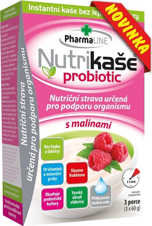 Nutrikaše probiotic s malinami 3x60g