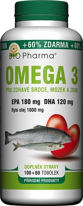 Omega 3 1000mg EPA180mg+DHA120mg tob.100+60 Bio-Pharma