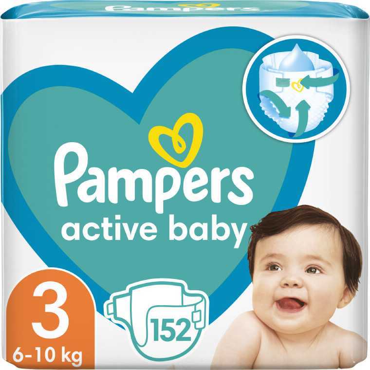 Pampers Active Baby velikost 3 6-10 kg Mega Box 152 ks