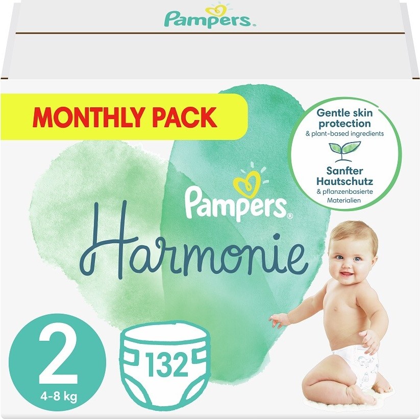 Pampers Harmonie 2 Plenky 4-8 kg 132 ks