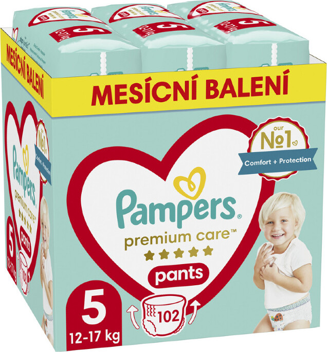 Pampers Premium Care kalhotkové plenky Monthly Box S5 102ks
