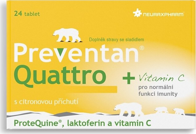 Preventan Quattro citronová příchuť 24 tablet