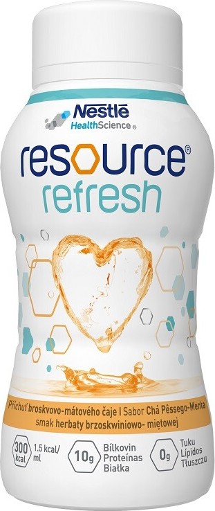 RESOURCE REFRESH PŘÍCHUŤ BROSKVOVO-MÁTOVÉHO ČAJE perorální roztok 4X200ML