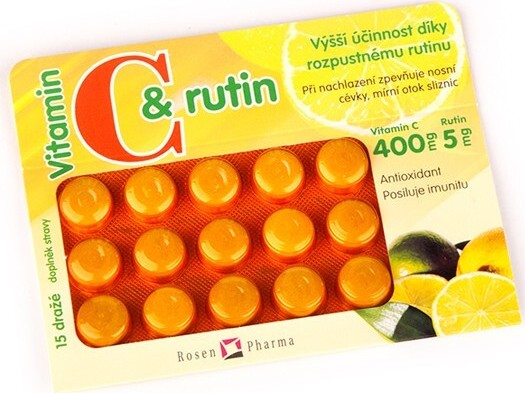 Rosen Vitamín C+rutin 400mg drg.15