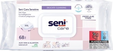 Seni Care vlhčené ubrousky Sensitive 68 ks