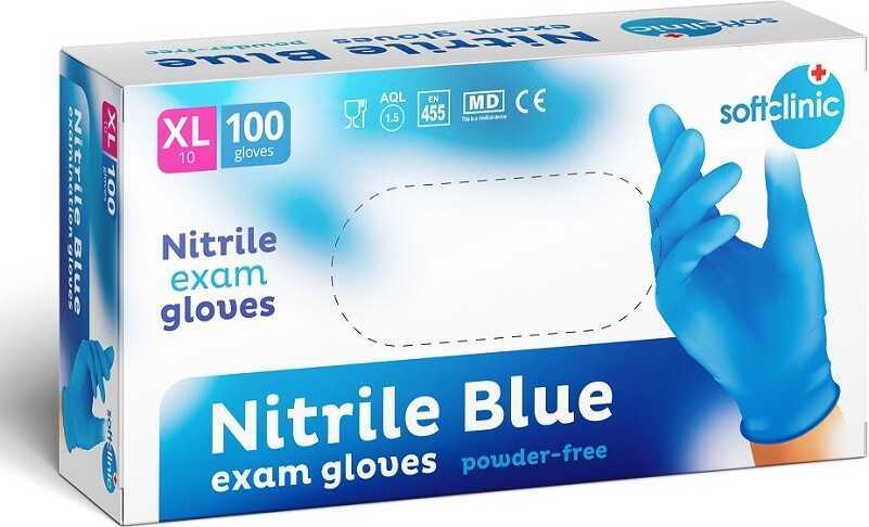 SOFTCLINIC Rukavice Nitril nepudr. modré XL 100 ks