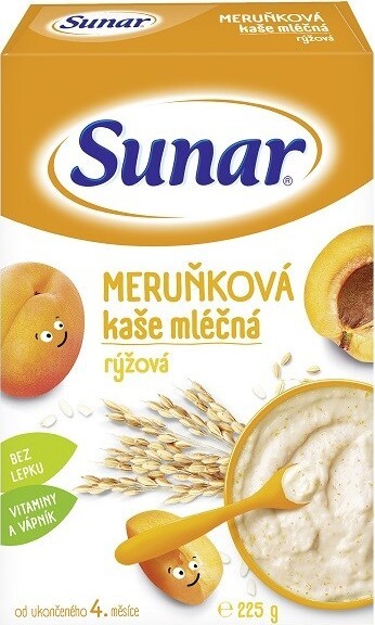 Sunar mléčná kašička meruňková 225g