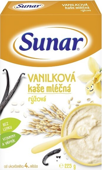 Sunar mléčná kašička vanilková 225g