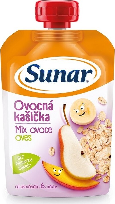 Sunar Ovocná kašička mix ovoce ovesné vločky 120g