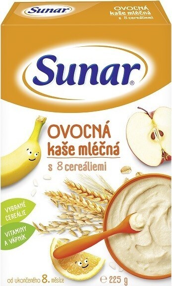 Sunárek mléčná kašička ovocná 225g