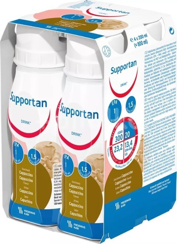 SUPPORTAN DRINK PŘÍCHUŤ CAPPUCCINO perorální roztok 4X200ML