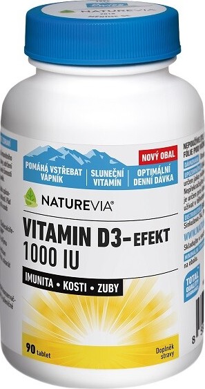 NatureVia Vitamin D3-Efekt 1000 IU tbl.90