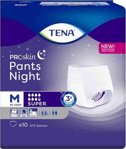 TENA PANTS NIGHT SUPER MEDIUM KALHOTKY ABSORPČNÍ NATAHOVACÍ