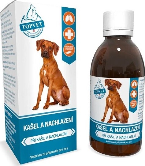 TOPVET Kašel a nachlazení veterinární přípravek pro psy 200ml