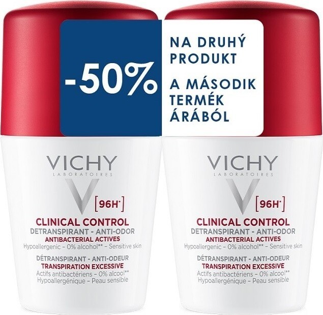 VICHY 96H Detranspirant proti zápachu DUO 2x50ml