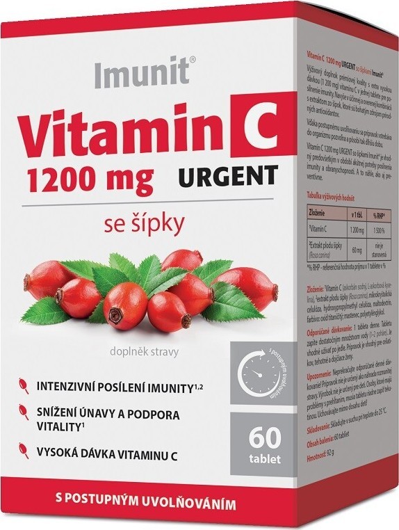 Vitamin C 1200 mg URGENT se šípky Imunit 60 tbl.