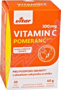 Vitar Vitamin C 300mg+rakytník+zinek sáčky 20x2g