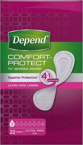 Depend Liners Ultra Mini inkontinenční vložky ženy 22 ks