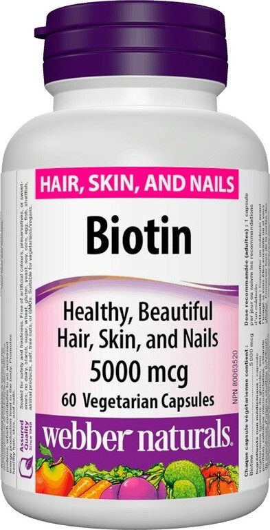 Webber Naturals Biotin 5000mcg cps.60