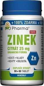 Zinek citrát Forte 25mg tbl.90+90 BIO-Pharma