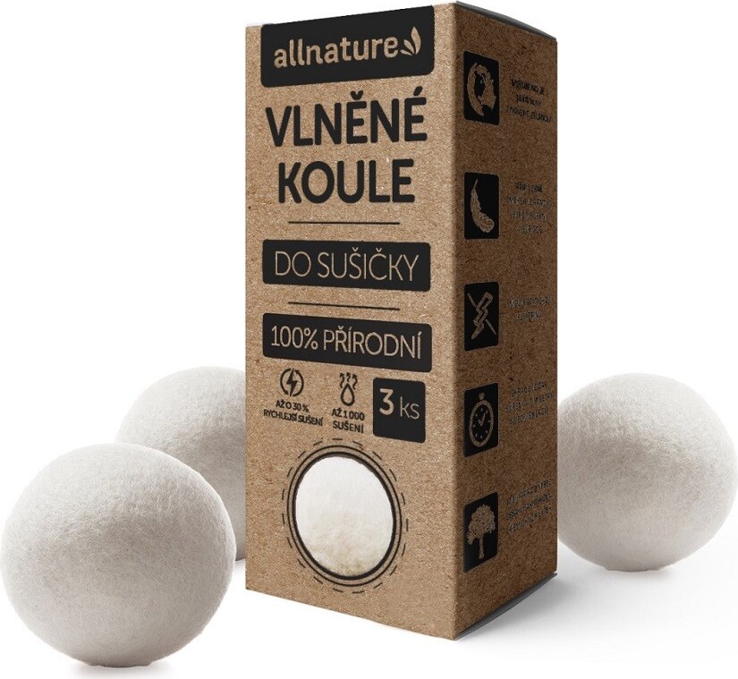 Allnature Vlněné koule do sušičky 3ks