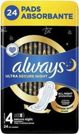 Always vložky Ultra Secure Night 24ks