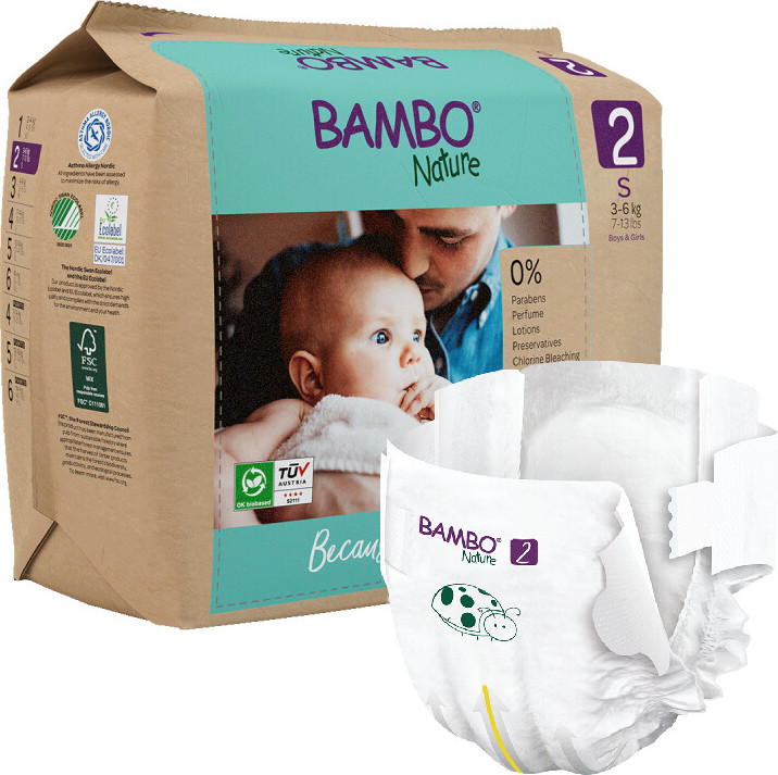 Bambo Nature 2 dětské plenkové kalhotky paper bag 3-6kg 30ks