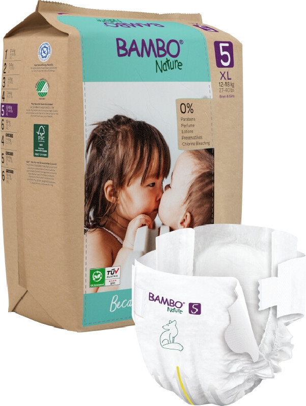 Bambo Nature 5 dětské plenkové kalhotky paper bag 12-18kg 22ks