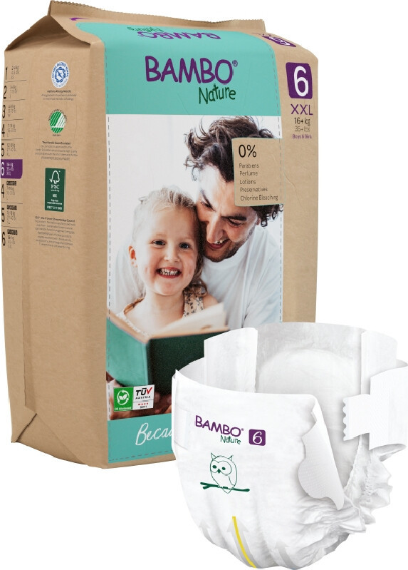 Bambo Nature 6 dětské plenkové kalhotky paper bag 16+ kg 20ks