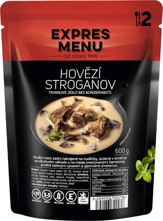 EXPRES MENU Hovězí Stroganov 2 porce