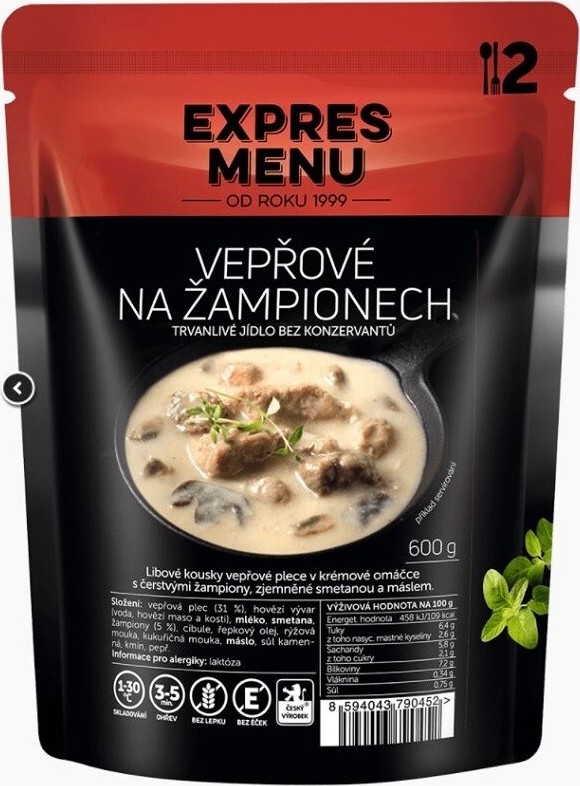 EXPRES MENU Vepřové na žampionech 2 porce