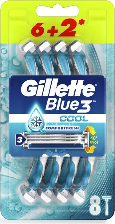 Gillette Blue3 Cool 6+2ks