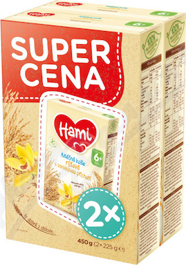 Hami ml.kaše rýžová vanil.příchuť 2x225g SUPER 6M