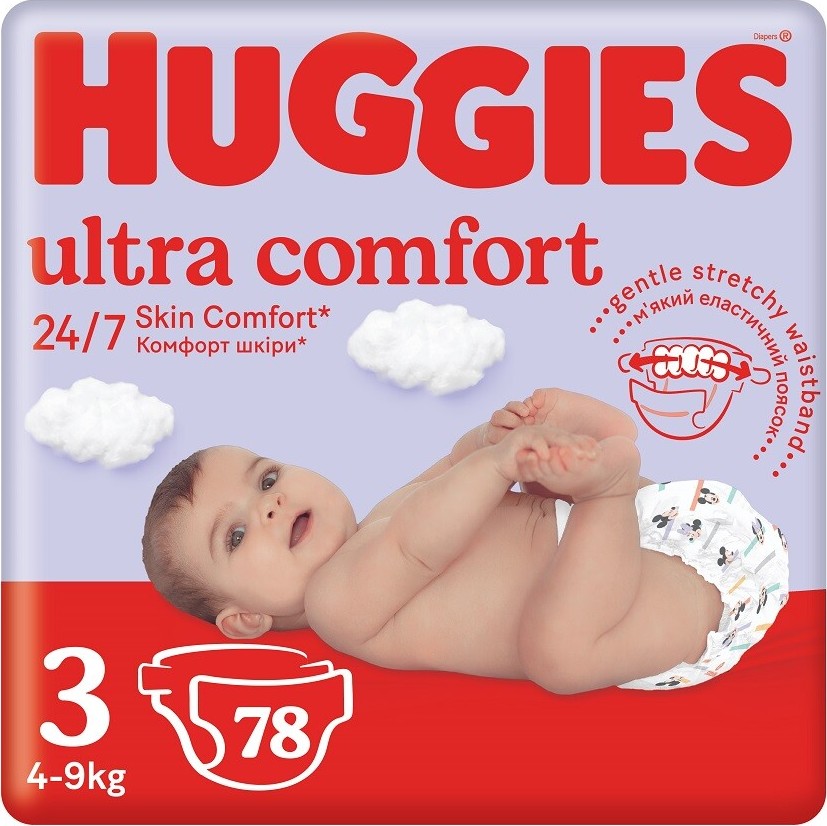 HUGGIES Ultra Comfort vel.3 4-9kg 78ks