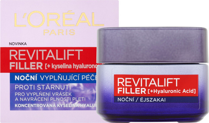 L´Oréal Paris Revitalift Filler vyplňující noční krém proti stárnutí pleti 50ml - balení 2 ks