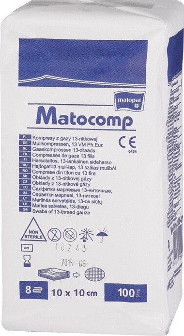 MATOPAT MATOCOMP KOMPRESY Z GÁZY NESTERILNÍ 10CMX10CM