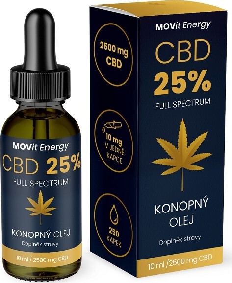 MOVit CBD 25% Full Spectrum konopný olej 10ml