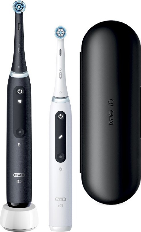 Oral-B iO 5 Matt Black/Quite White Duo Pack magnetické zubní kartáčky