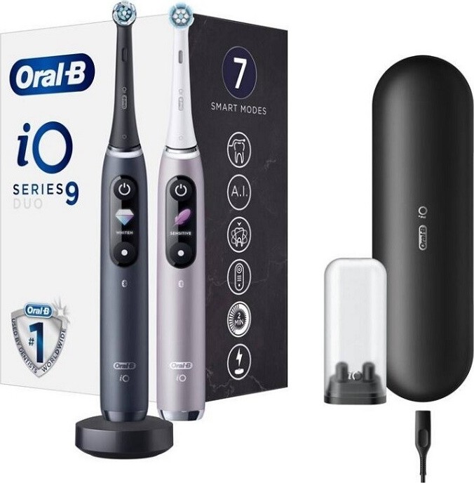 Oral-B iO 9 Duo Black/Rose magnetický zubní kartáček