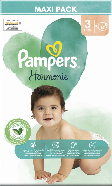 Pampers Harmonie Plenky velikost 3 6-10kg 87 ks