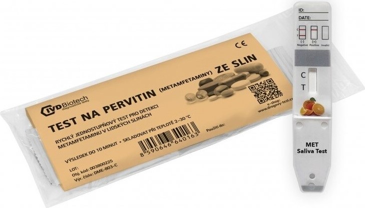 Test na pervitin (metamfetaminy) ze slin 1ks