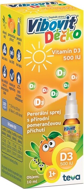 Vibovit Déčko vitamin D3 500IU sprej 10ml