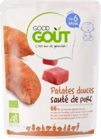 Good Gout Batáty s pečeným vepřovým masem BIO 190g 6M