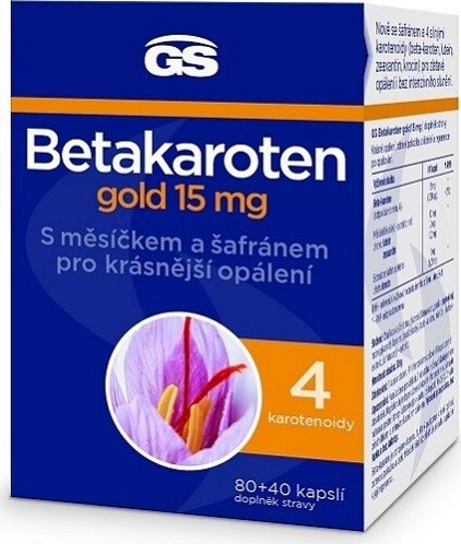 GS Betakaroten gold 15mg 80+40 kapslí - balení 2 ks